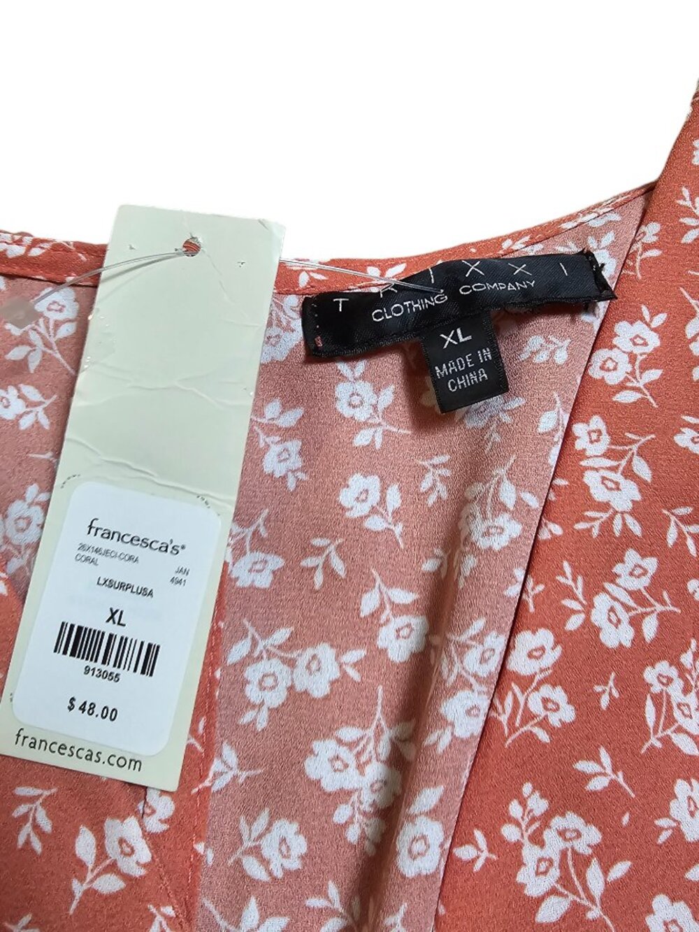 Trixxi Light Pink Ditsy Floral Long Puff Sleeve Dress XL NWT - Picture 5 of 6